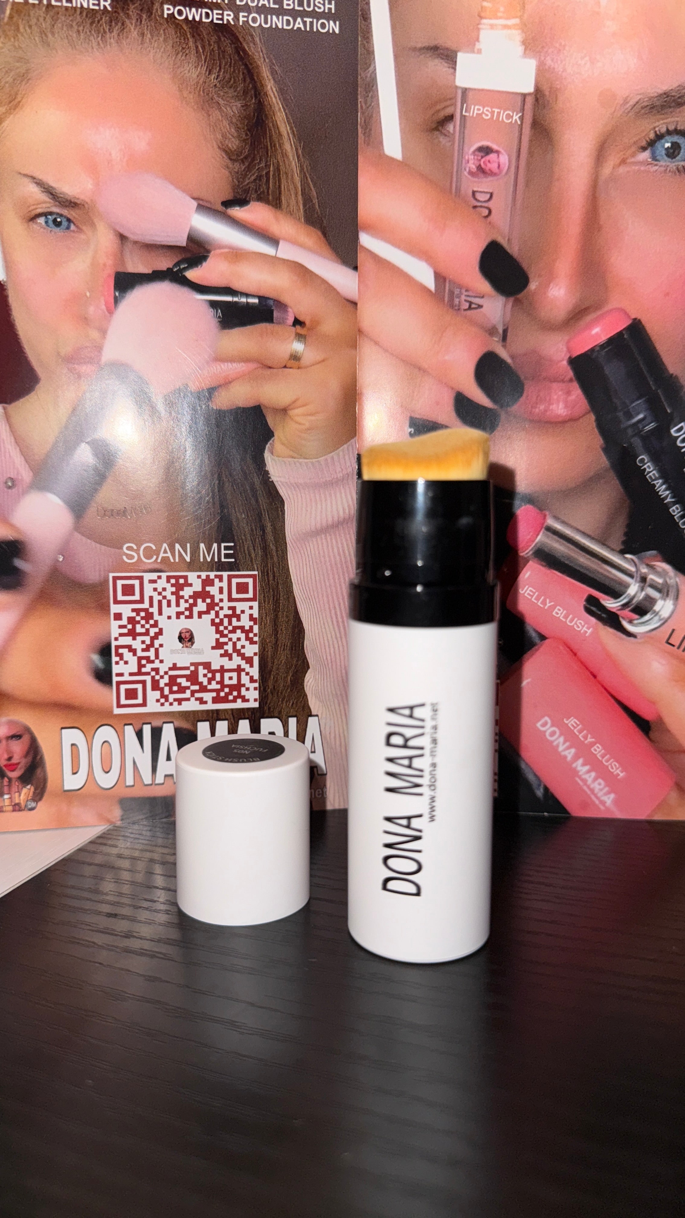 Creamy dual stick foundation with brush