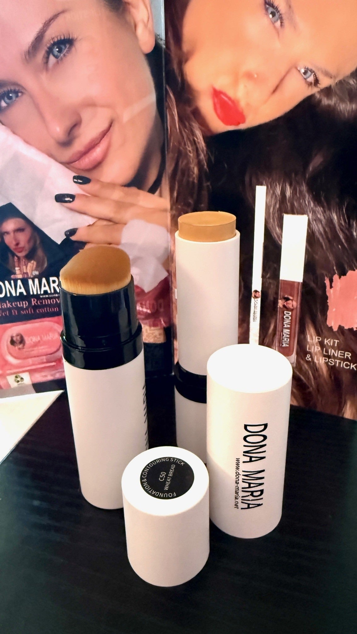 Creamy dual stick foundation with brush