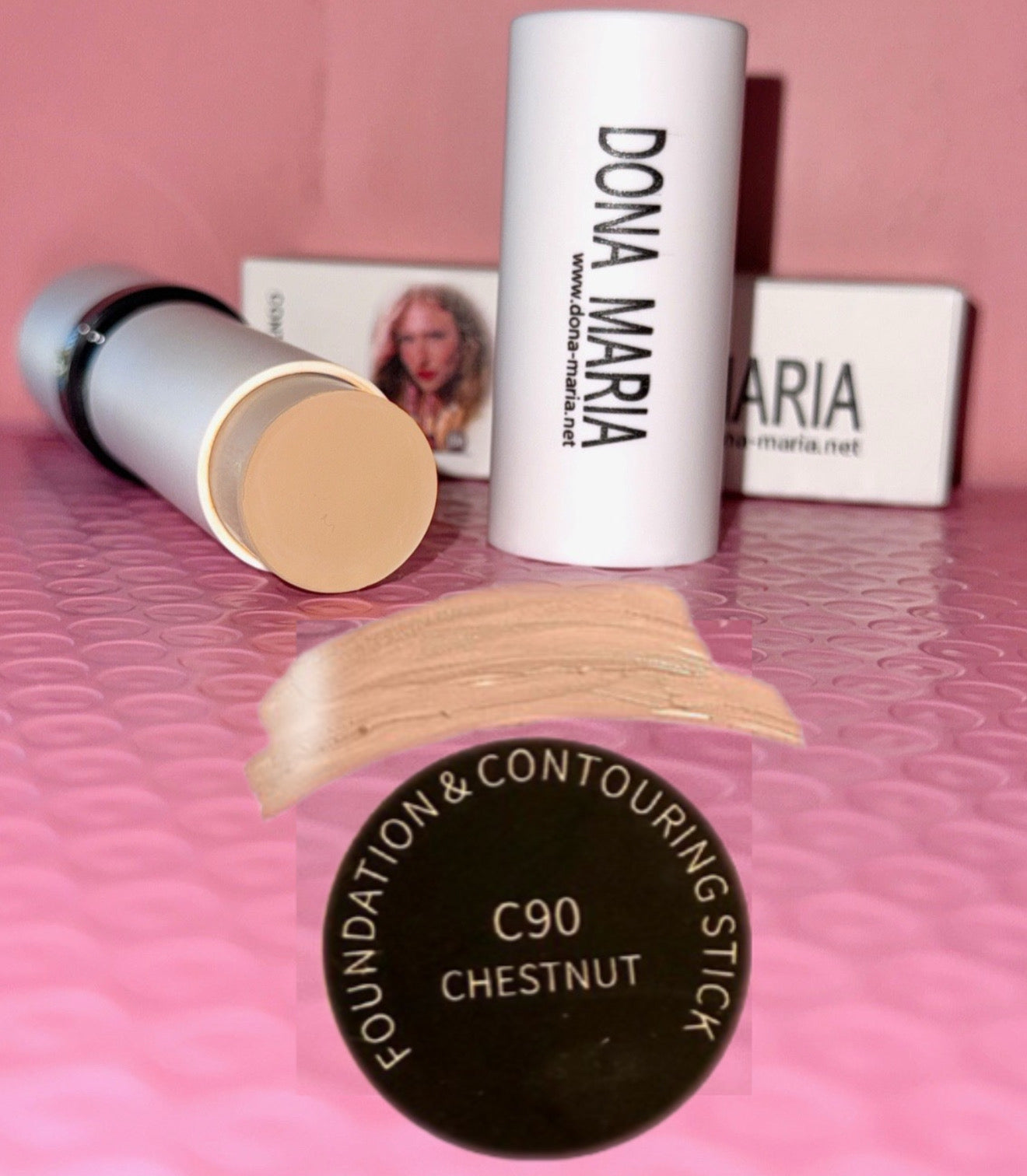 Creamy dual stick foundation with brush